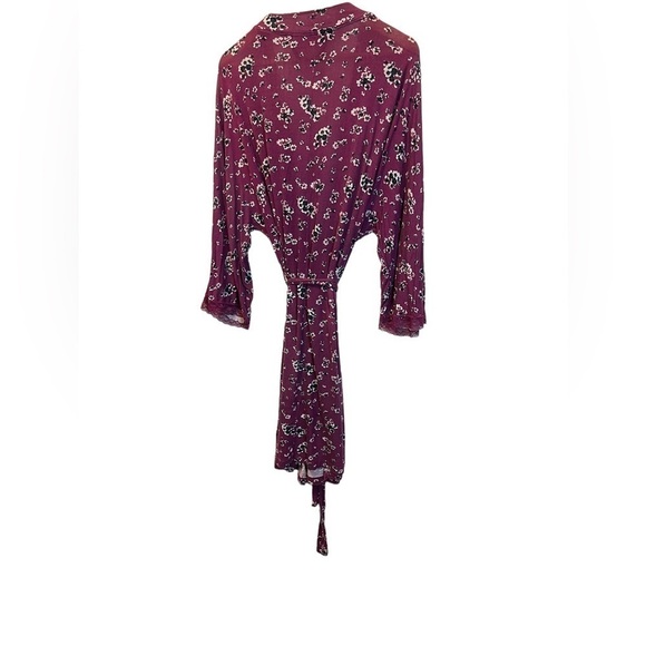 LA VIE EN ROSE Purple Floral Print Lightweight Sleep Robe S/M - Picture 5 of 8